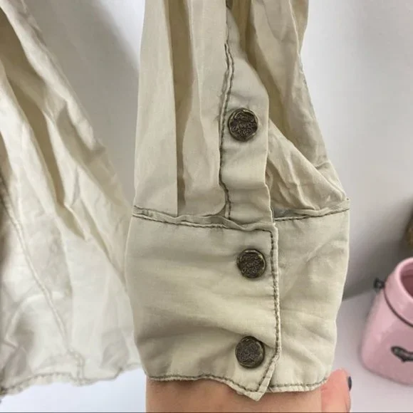 Khaki button down long sleeve dress - Picture 5 of 13